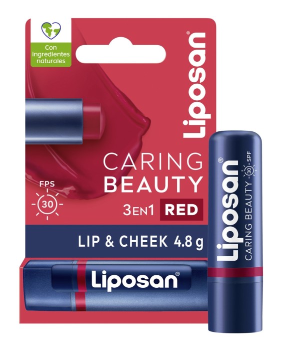 Bálsamo 3 En 1 Labios Y Mejillas Caring Beauty  Intenso Spf30 4,8 Gr Liposan