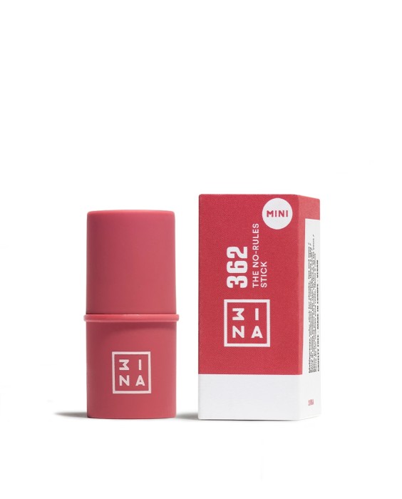 Barra multiusos 3 en 1: labios mejillas ojos The NoRules Stick MINI tamaño viaje 3,5g 3INA