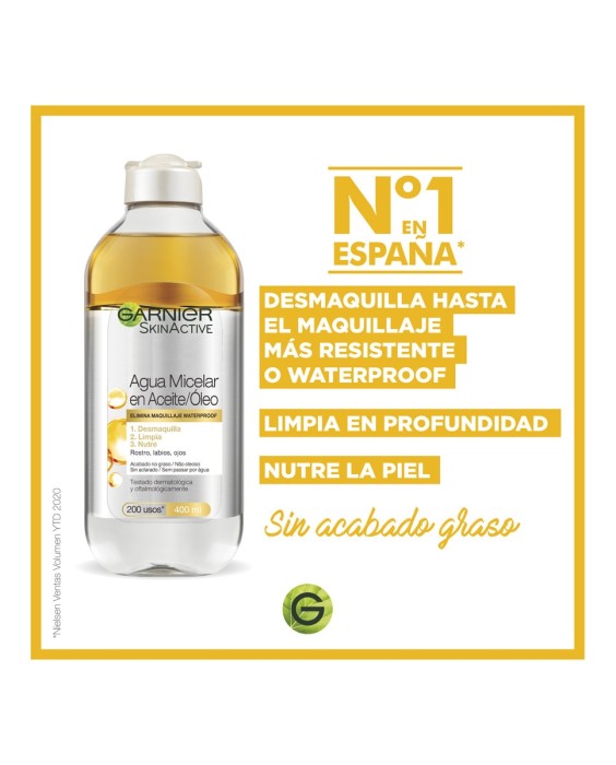 Agua micelar bifásica con Aceite de Argán 400 ml Garnier