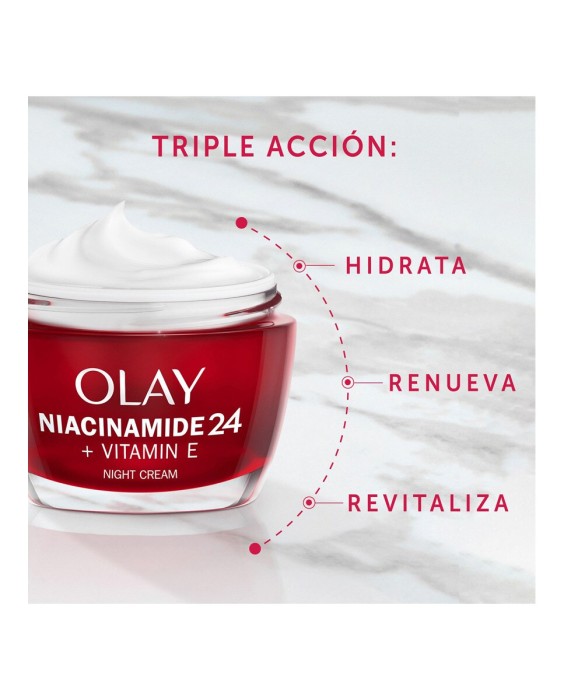 Crema Hidratante de Noche Revitalizadora Sin Perfume Olay Niacinamida 24 + Vitamina E 50 ml Olay