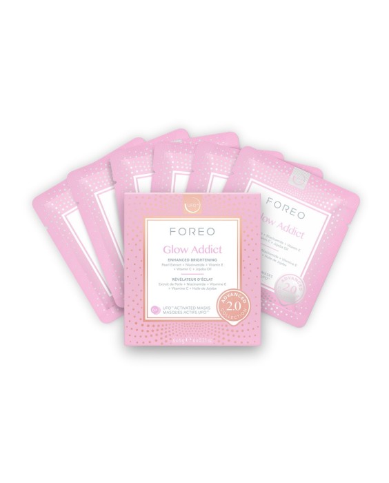 Glow Addict 2.0 Advanced Collection - Mascarilla facial especial Luminosidad para pieles apagadas y mates diseñada para UFO™
