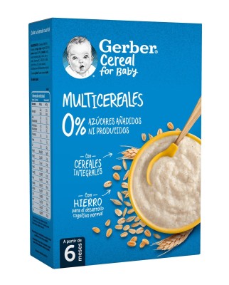 Papilla Multicereales 0 % Azúcares Añadidos ni Producidos Desde 6 Meses 270 g Gerber