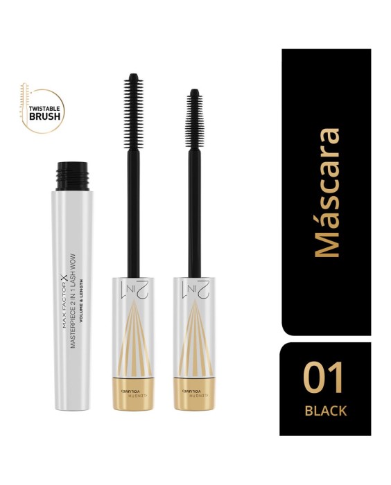 Máscara de pestañas Masterpiece 2 en 1 Lash Wow Max Factor