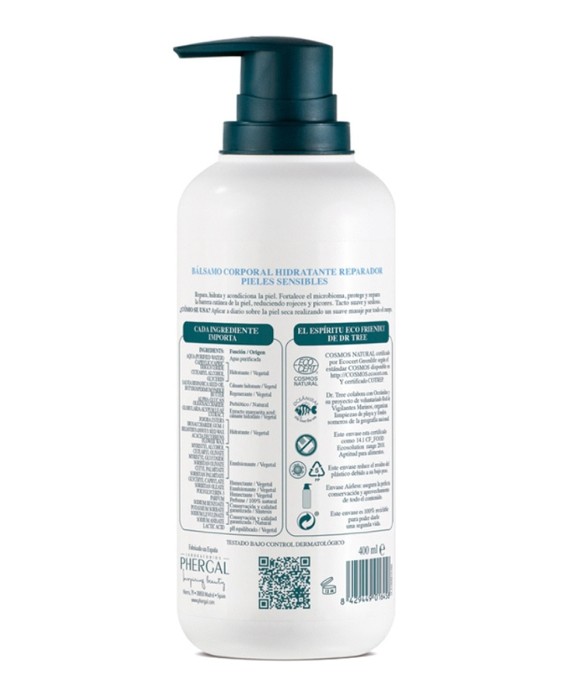 Bálsamo Corporal Natural Hidratante Piel Sensible 400 ml Dr. Tree