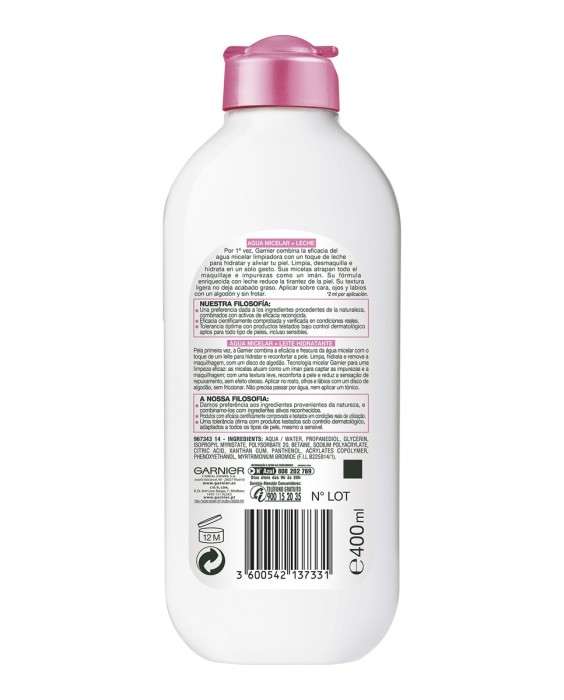 Agua Micelar desmaquillante Skin Active Garnier