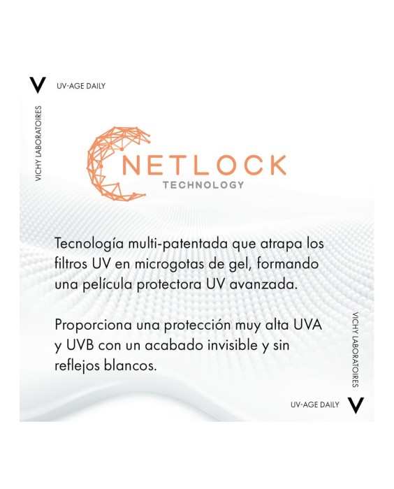 Protector solar UV-AGE Daily con Color Water Fluid Antifotoenvejecimiento UVB SPF50+ UVA Vichy