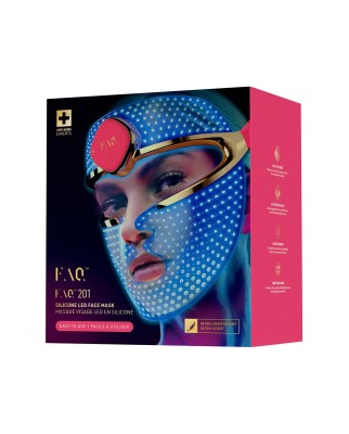 Mascarilla facial FAQ™ 201, tratamiento antienvejecimiento, con silicona pura y LED RGB