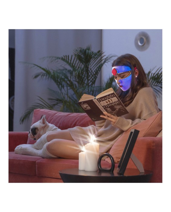 Mascarilla facial FAQ™ 201, tratamiento antienvejecimiento, con silicona pura y LED RGB