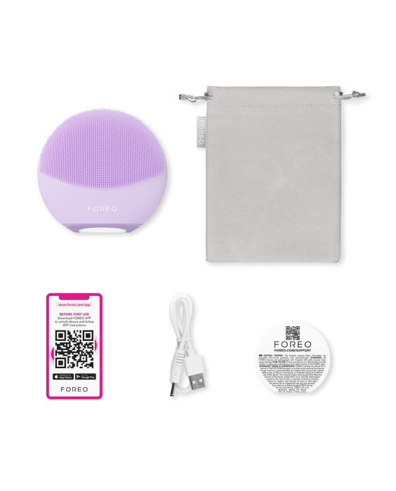 LUNA™ 4 mini - Dispositivo inteligente de limpieza facial con 2 zonas para todo tipo de pieles Lavender FOREO