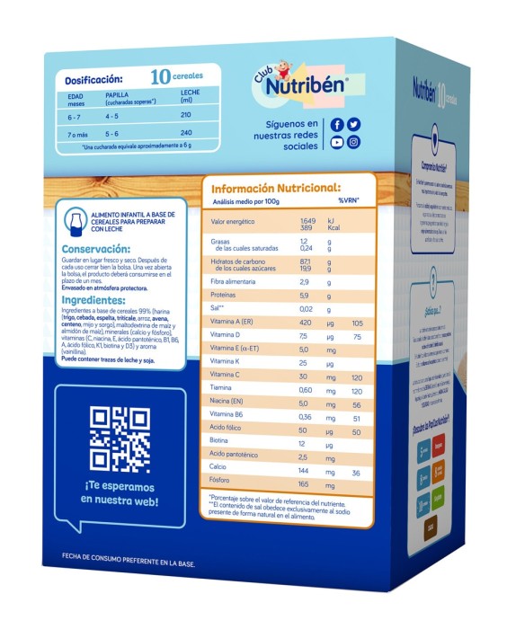 Papilla 10 Cereales Nutribén