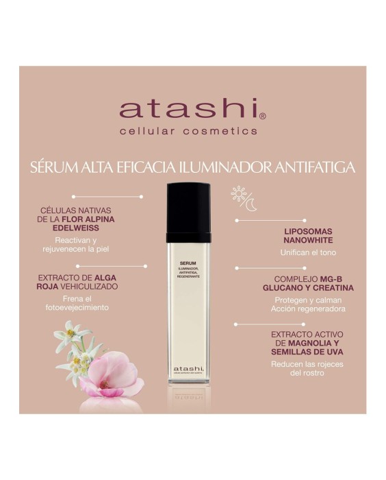 Sérum Alta Eficacia Iluminador Antifatiga Firmeza Luminosidad 50 ml Atashi