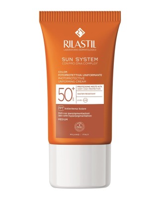 Emulsión con Color Foto maquillaje 50+ 50 ml Rilastil Sun System