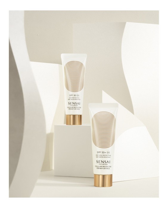 Silky Bronze Cellular Protective Cream for Face SPF50+ 50 ml Cellular Protective Sensai Солнцезащитный крем для лица