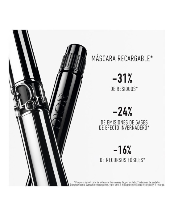 Recarga de máscara de pestañas - tono negro - efecto volumen y curva