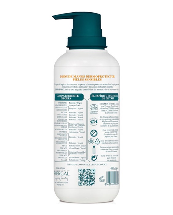 Jabón de Manos Natural Piel Sensible 200 ml Dr. Tree