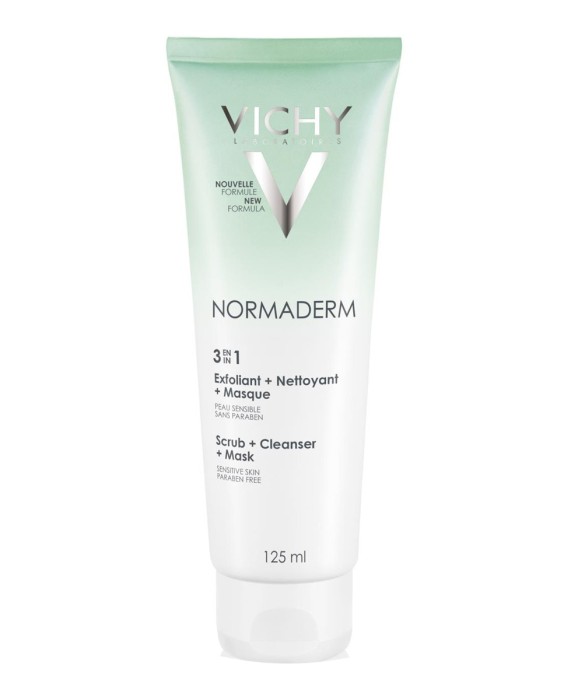 Limpiador Normaderm 3 en 1: Exfoliante + limpiador + Mascarilla 125 ml Vichy