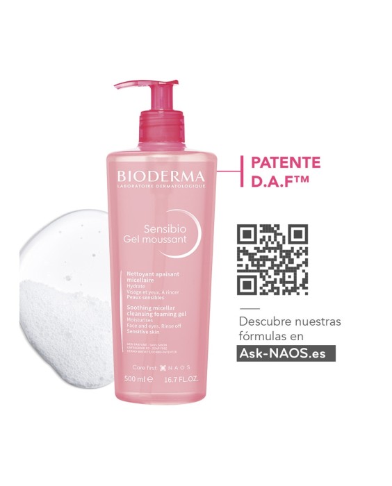 Gel micelar Sensibio moussant 500 ml Bioderma