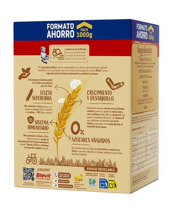 Papilla Superfibra 8 Cereales 1000 g Blevit