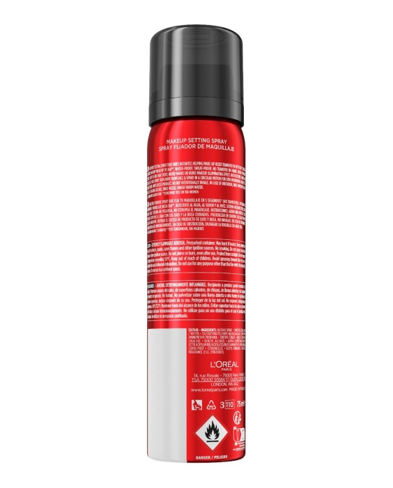 Spray fijador Infaillible 36h de duración Water-proof y Oil-proof L'Oréal Paris