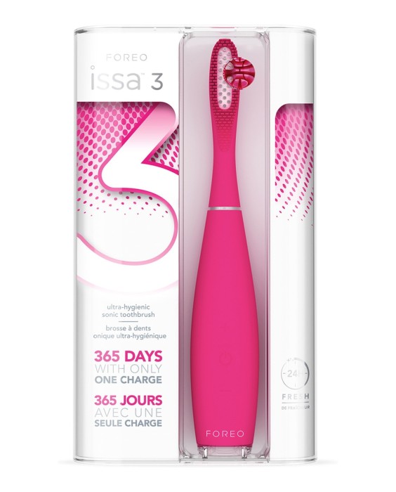 ISSA™ 3 cepillo de dientes sónico de silicona ultra higiénica Fuchsia FOREO