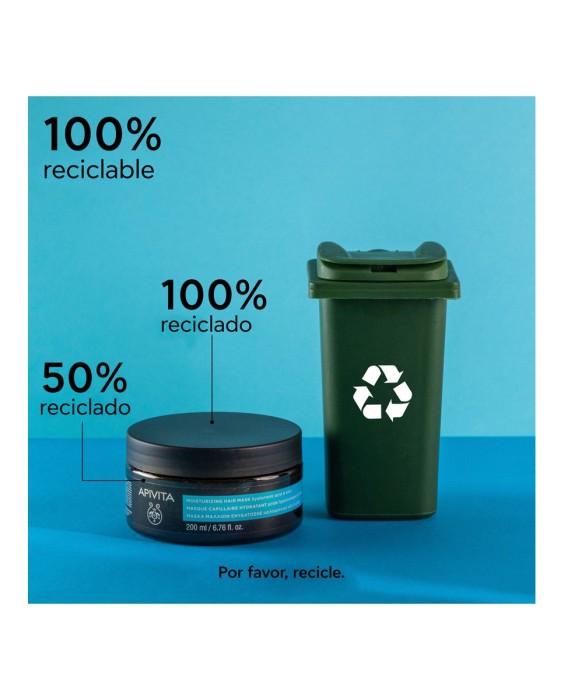 Mascarilla capilar hidratante con aloe y ácido hialurónico 200 ml Apivita