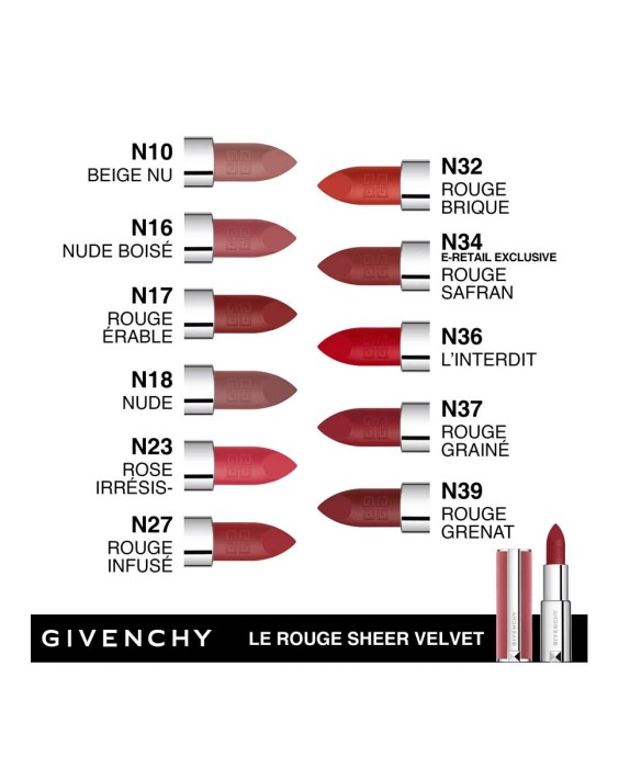 Barra de Labios Le Rouge Sheer Velvet Givenchy