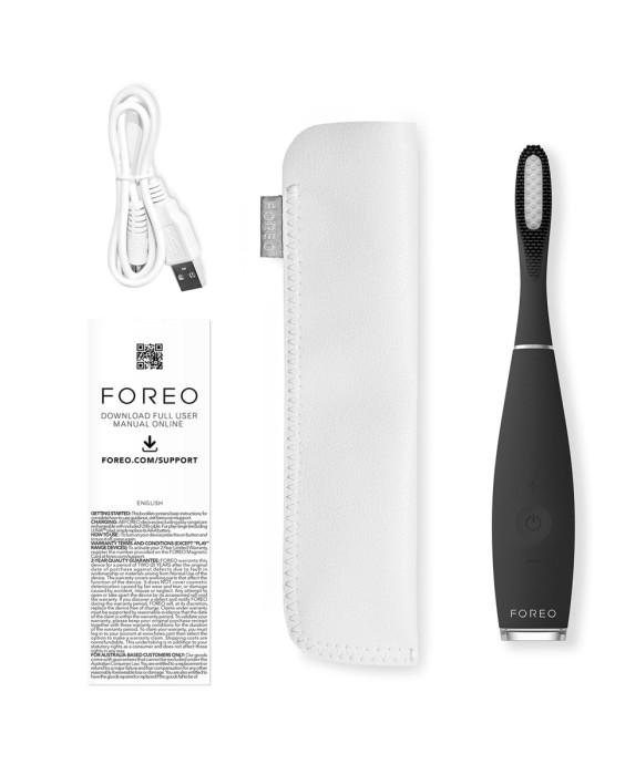 ISSA™ 3 cepillo de dientes sónico de silicona ultra higiénica Black FOREO