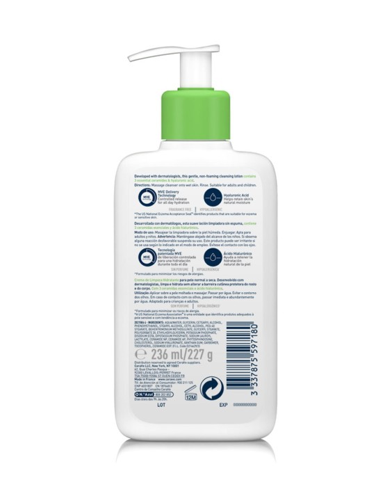 Limpiadora Hidratante 235 ml Cerave