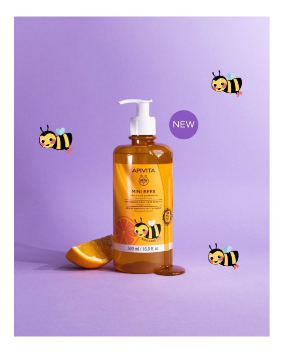 Gel de Ducha Suave Para Niños 95% Origen Natural Apivita