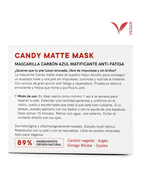 Mascarilla matificante anti-fatiga de carbón azul Lullage