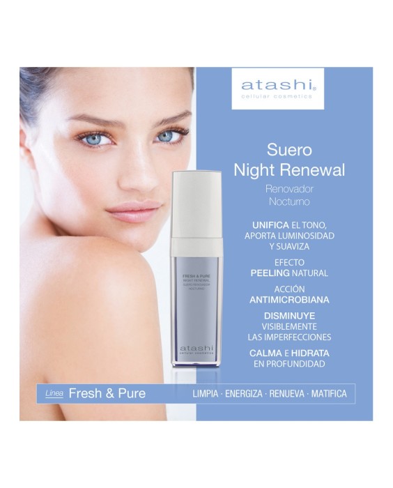 Suero Fresh&Pure Night Renewal Serum Piel Grasa Anti-Imperfecciones 30 ml Atashi