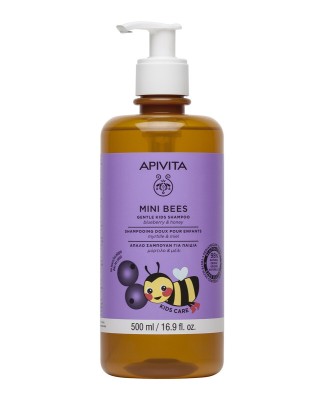 Champú Suave Para Niños Con Arándano Y Miel Mini Bees 500 ml Apivita