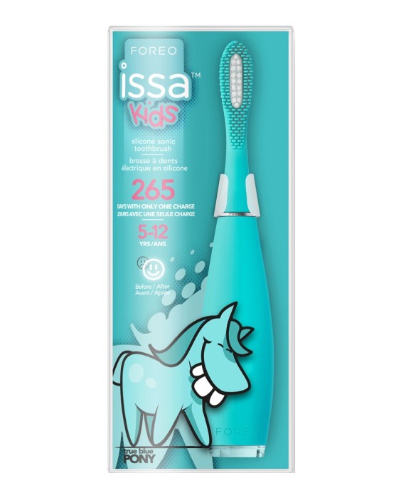 ISSA kids Cepillo de dientes sónico para niños de 5 a 12 años True Blue Pony FOREO