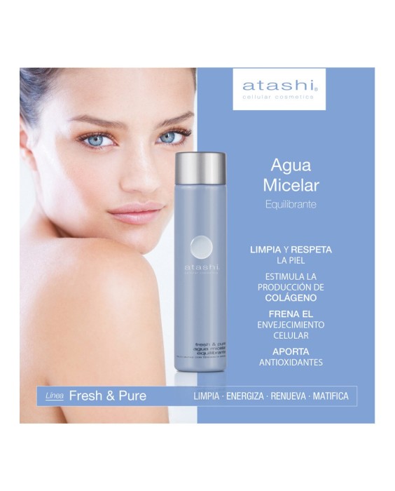 Agua Micelar  Fresh&Pure Equilibrante Limpiador Piel Grasa 150 ml Atashi