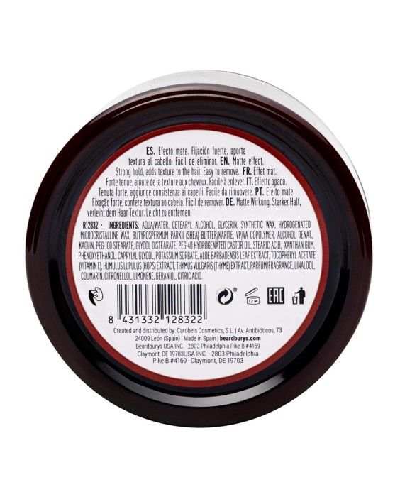 Cera mate de fijación fuerte Clay Pomade 100 ml Beardburys Essentials