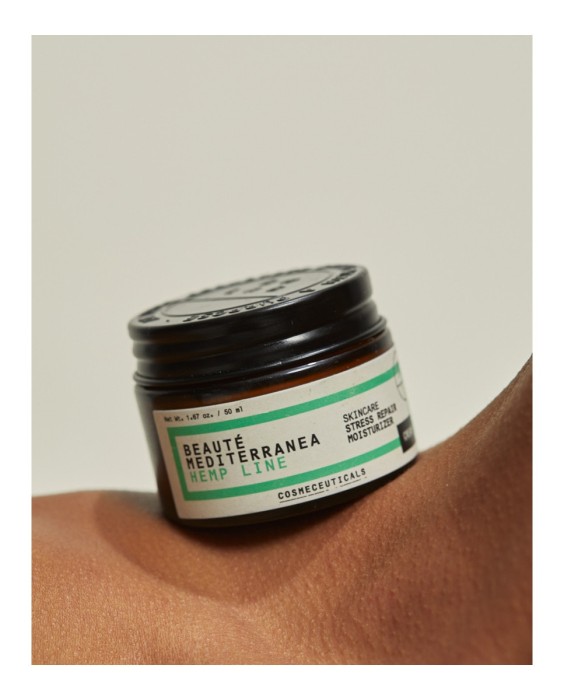 Crema Hidratante Facial Con Aceite De Aguacate Y Niacinamida Stress Repair Vegana 95% De Ingredientes Naturales 50 ml Beauté Mediterranea