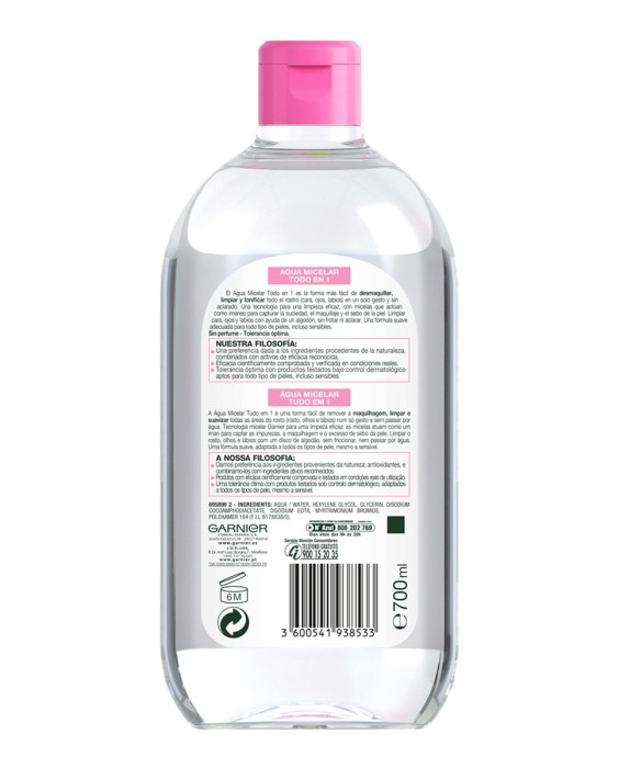 Agua micelar Clásica Skin Active 700 ml Garnier