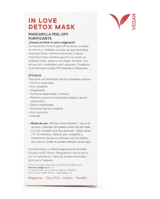 Mascarilla mineral peel off purificante In Love Detox Mask Lullage