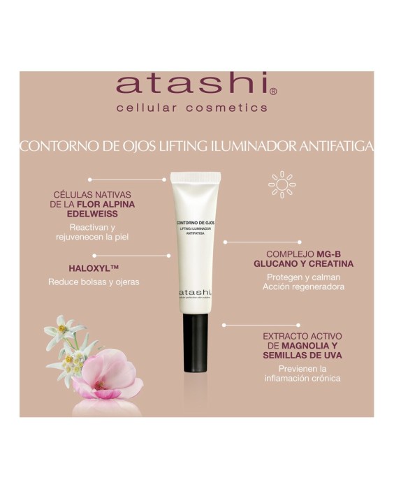 Contorno De Ojos Lifting Iluminador Antifatiga 15 ml Atashi