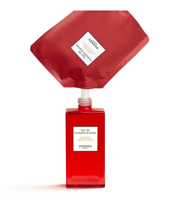 Hermès Eau de Rhubarbe Écarlate 200мл гель для душа для тела и волос