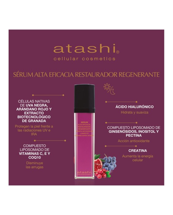 Sérum Antioxidante Longetive Alta Eficacia Restaurador Regenerante 50 ml Atashi