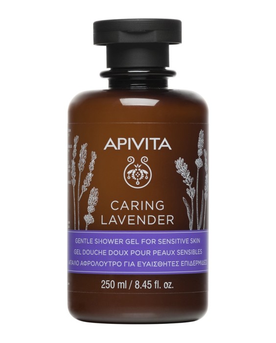 Gel de baño suave para pieles sensibles Caring Lavander 250 ml Apivita