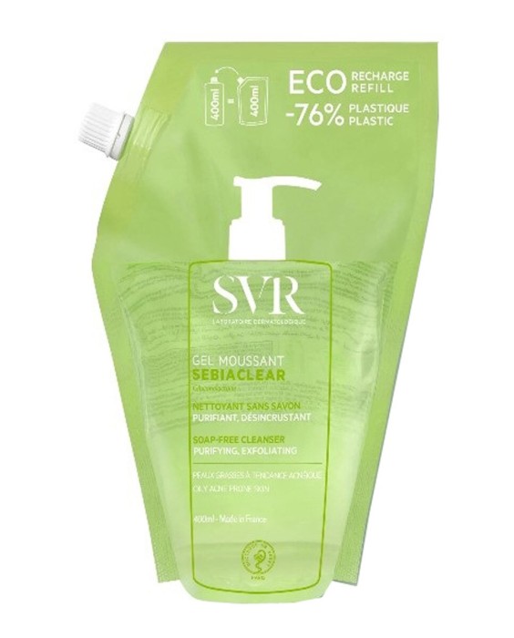 Limpiador Sin jabón Sebiaclear Gel Mouss Eco Pack 400 ml SVR