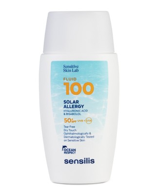 Solar Fluid 100 Allergy SPF50+ Con Ácido Hialurónico y Pro Vitamina D 40 ml Sensilis Солнцезащитный флюид для лица