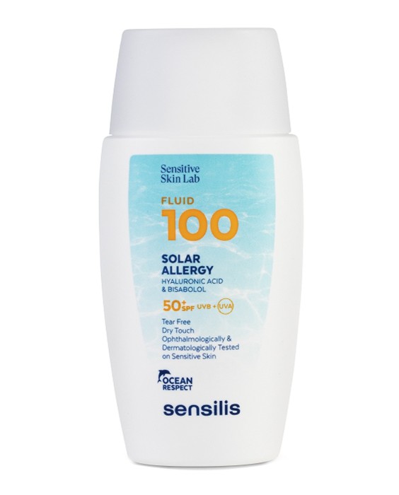 Solar Fluid 100 Allergy SPF50+ Con Ácido Hialurónico y Pro Vitamina D 40 ml Sensilis Солнцезащитный флюид для лица