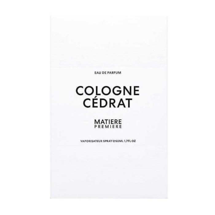 Eau de Parfum Cologne Cedrat 50ml Matiere Premiere (Isoleé)