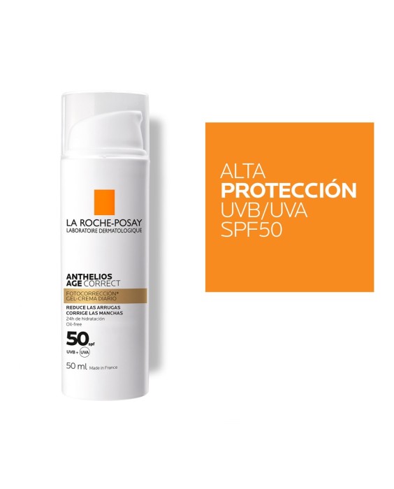 Gel-Crema Fotocorrección Con Ácido Hialurónico, Niacinamida y Phe-Resorcinol Anthelios Age Correct spf50 La Roche Posay