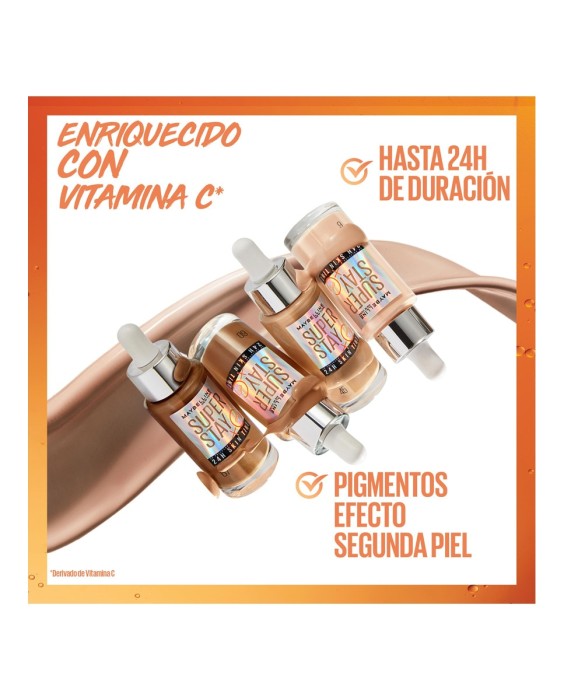 Base de maquillaje Super Stay Skin Tint + Vitamina C 24h Maybelline