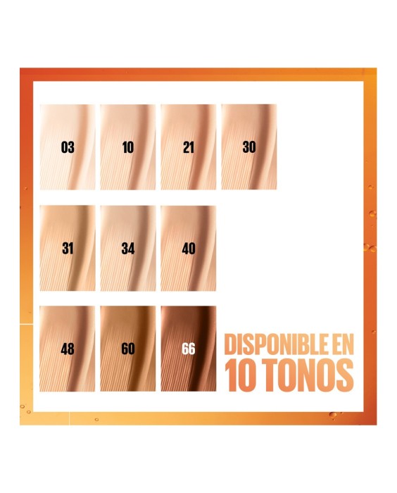 Base de maquillaje Super Stay Skin Tint + Vitamina C 24h Maybelline