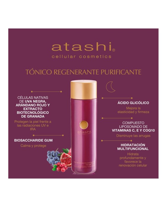 Tónico Antioxidante Longetive  Regenerante Purificante 250 ml Atashi